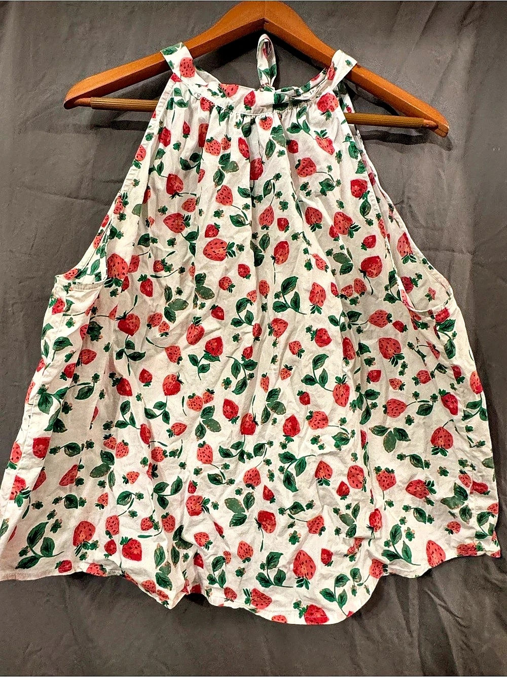 J.Crew Floral Halter Blouse in White & Red Size XXL